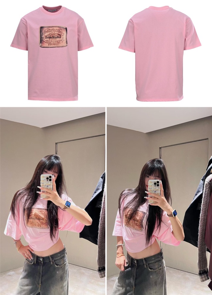 ACNE STUDIOS 蝴蝶結油畫數碼直噴 全棉水洗預縮短袖T恤 | 北歐極簡 男女同款