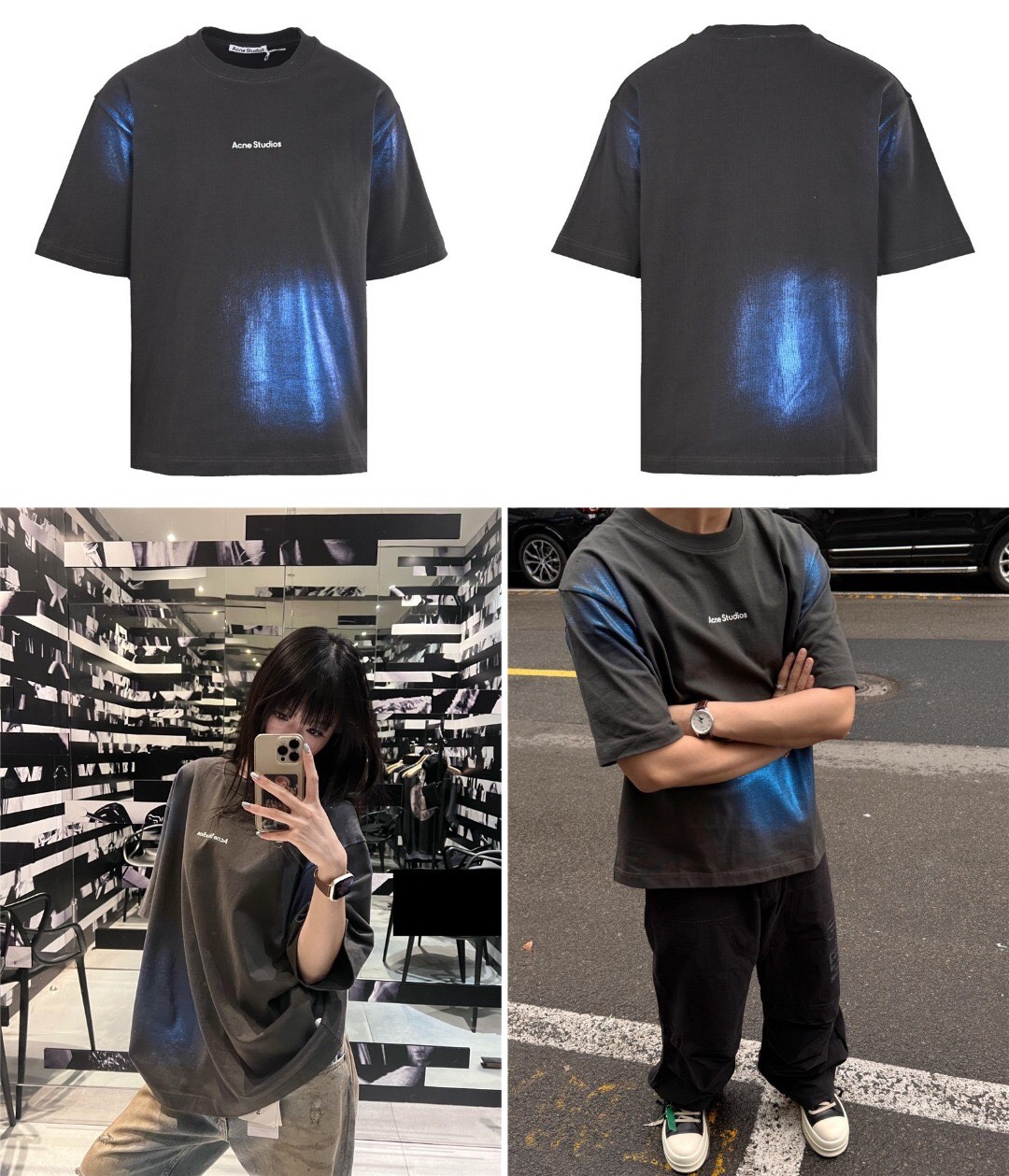 ACNE STUDIOS漸變燙彩立體浮雕短袖 實拍圖1 高街潮牌服飾 海外現貨