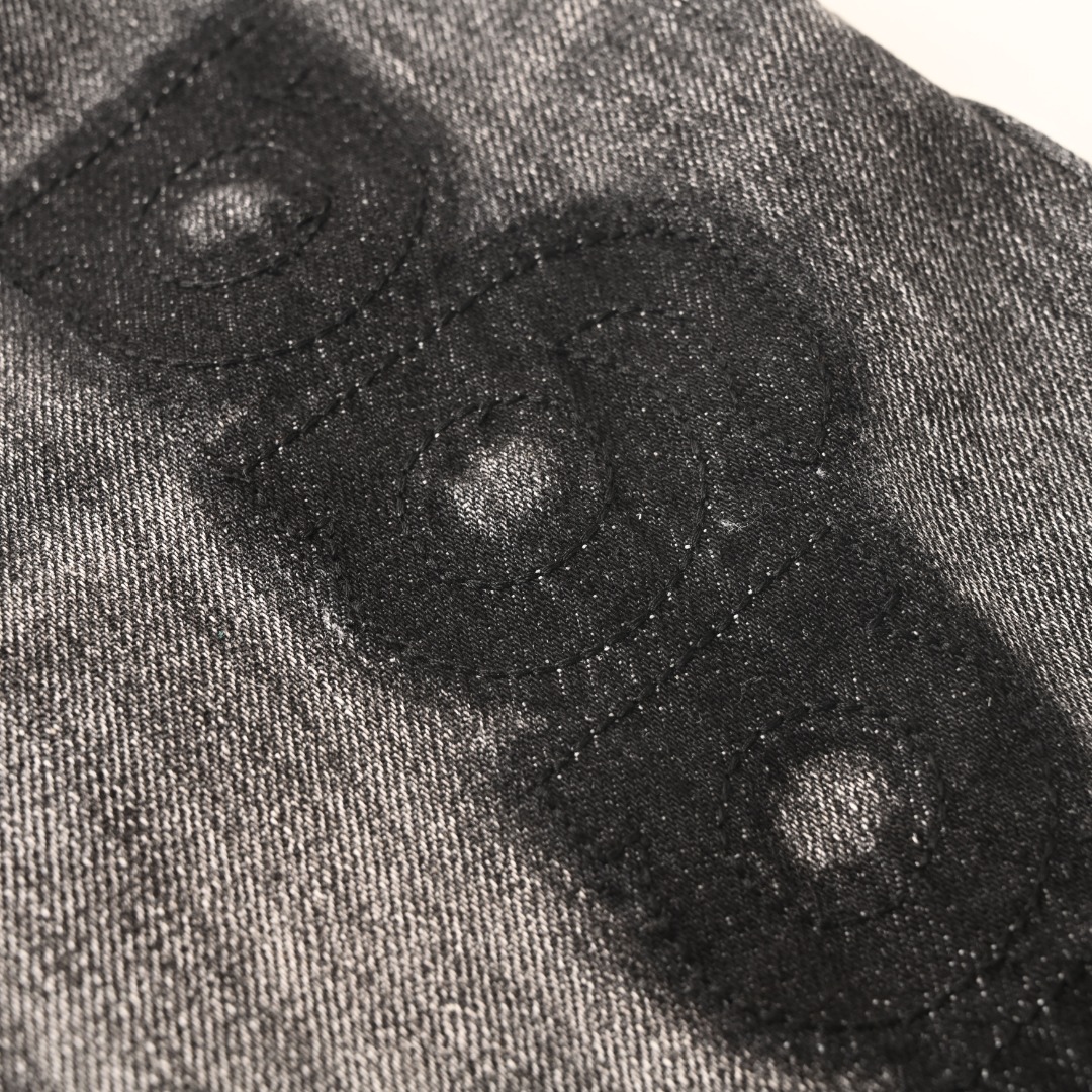 BLCG立體刺繡Baggy水洗牛仔長褲 實拍圖8 高街潮牌服飾 海外現貨