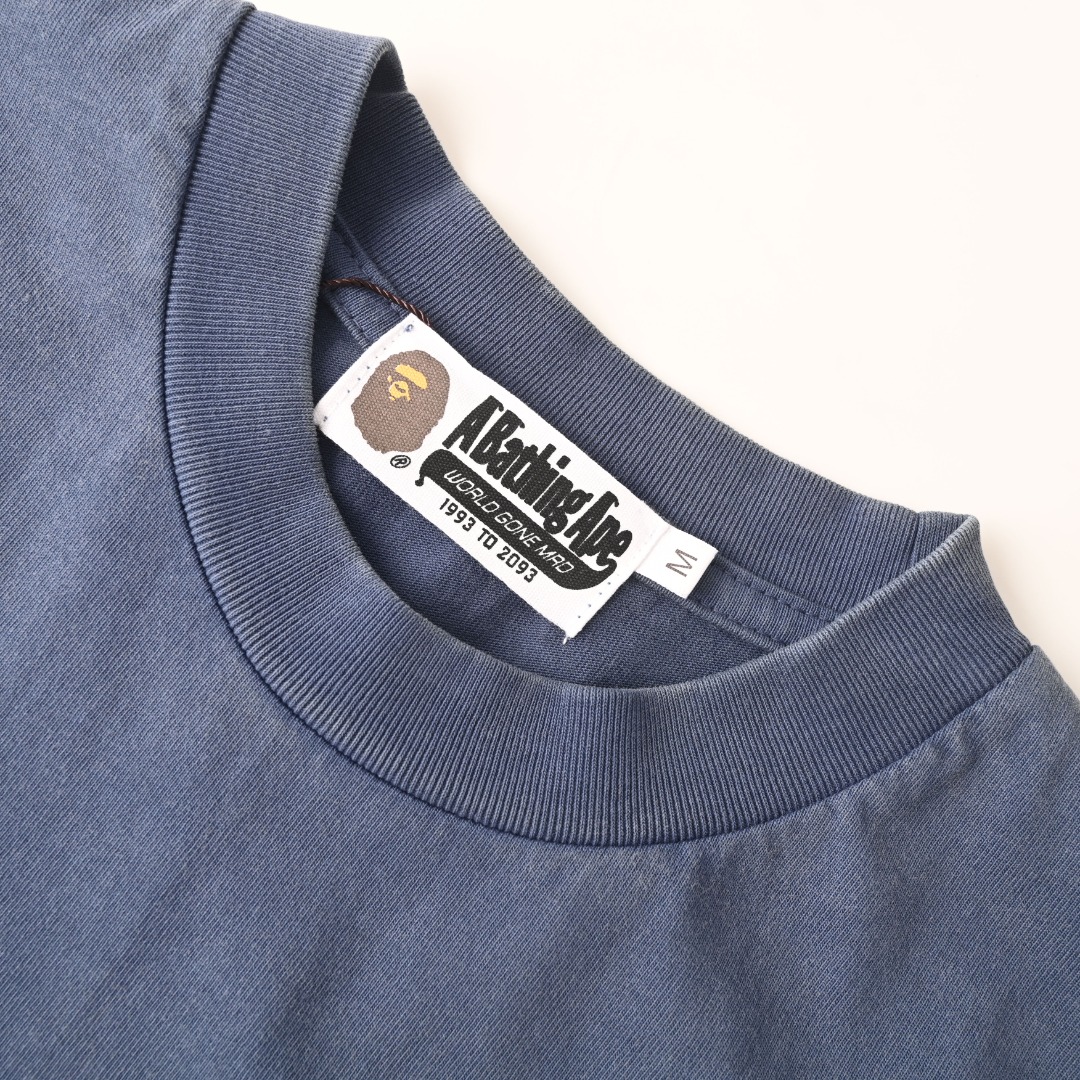 BAPE刀割猿人頭重工洗水短袖 實拍圖5 高街潮牌服飾 海外現貨