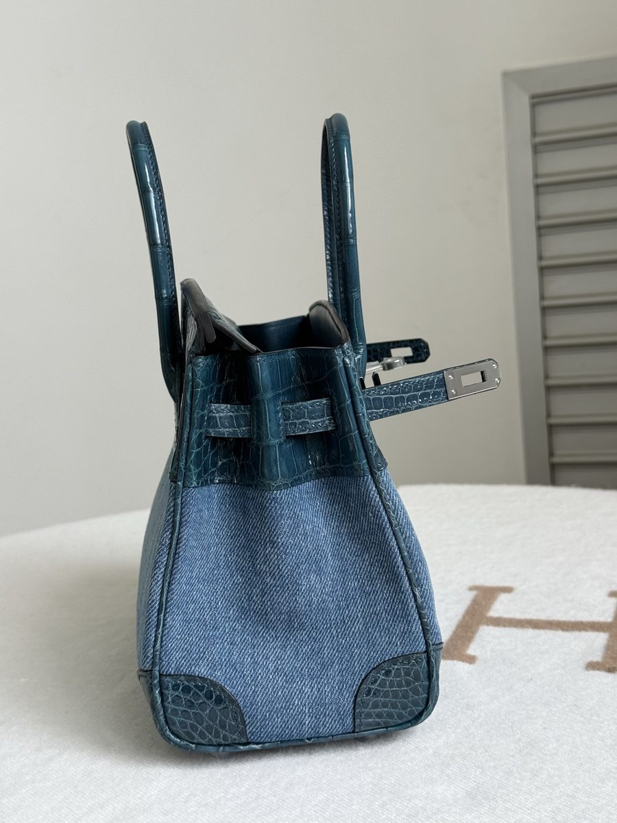 丹寧拼接 Birkin 25 側面