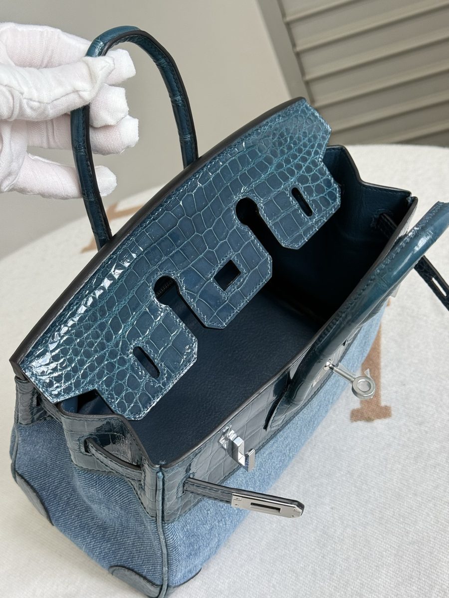Birkin 25 丹寧拼接 走線工藝