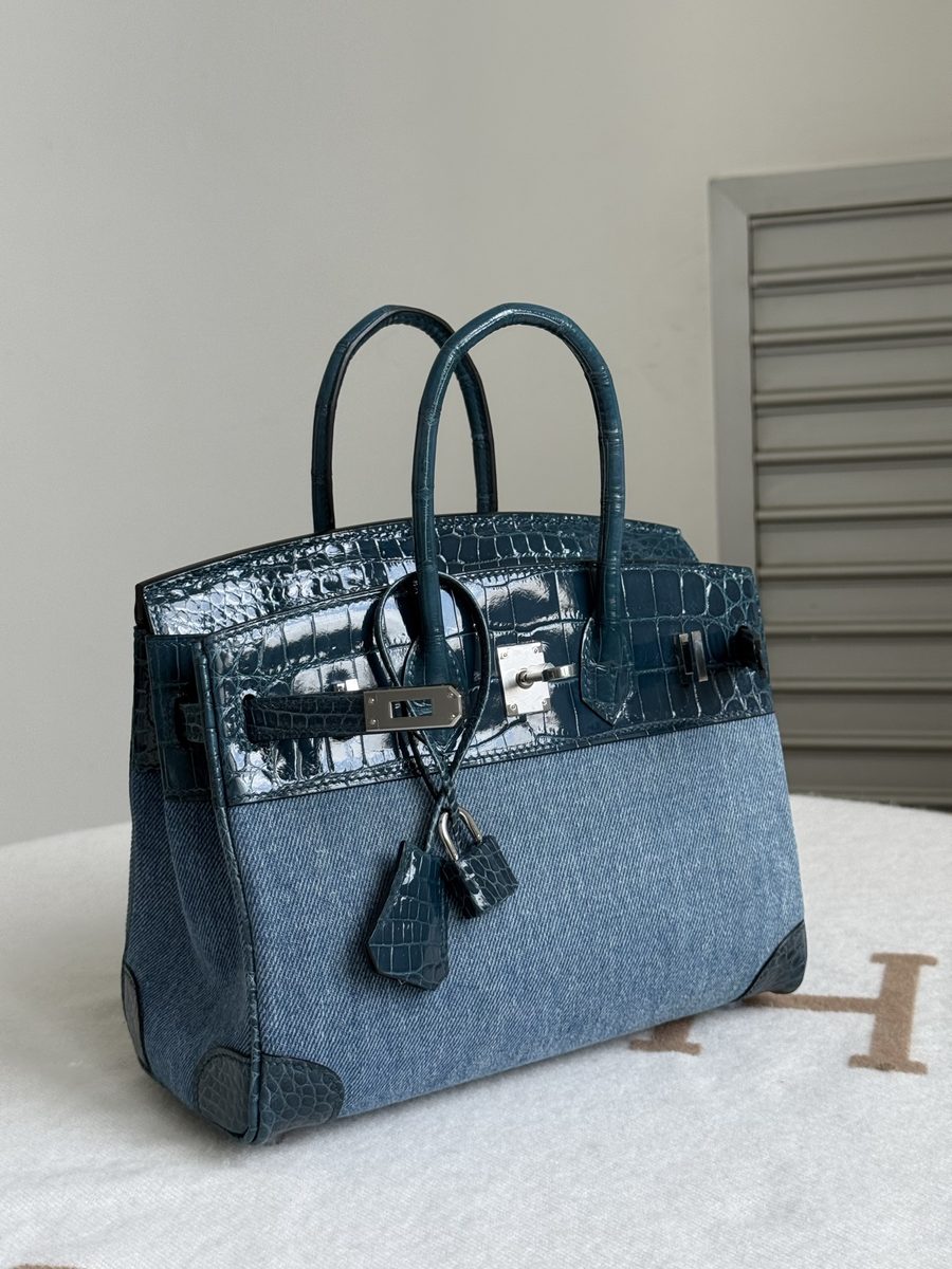 丹寧拼接 Birkin 25 配件全家福