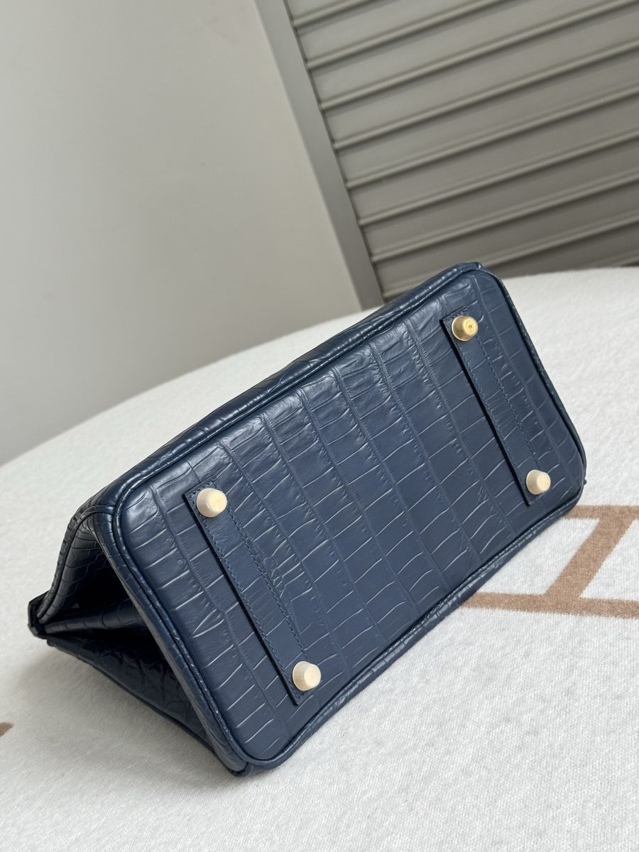 藍染金扣 Birkin 25 側面
