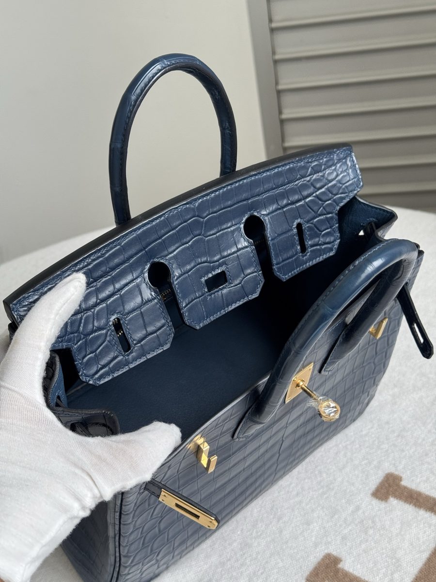 藍染金扣 Birkin 25 細節