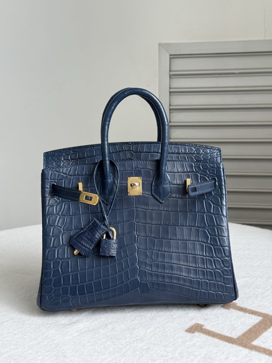 藍染金扣 Birkin 25 整體