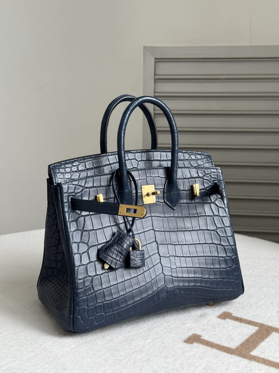藍染金扣 Birkin 25 配件全家福