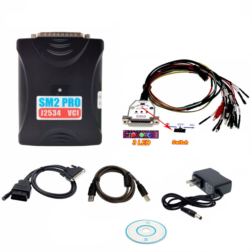 V2.21.22 SM2 Pro J2534 VCI ECU Programmer Read Write ECU Tool Support Checksum and Pinout Diagram of Flash Bench OBD