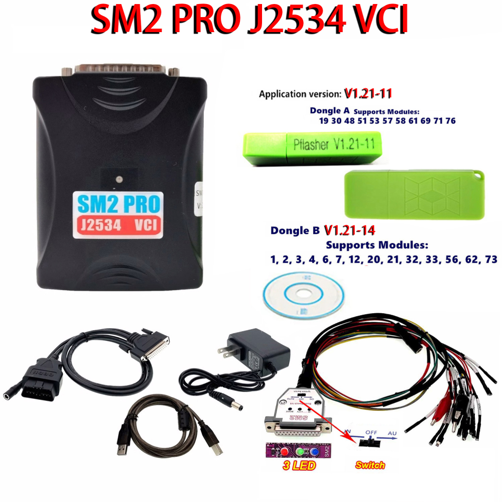 V2.21.22 SM2 Pro J2534 VCI ECU Programmer Read Write ECU Tool Support Checksum and Pinout Diagram of Flash Bench OBD