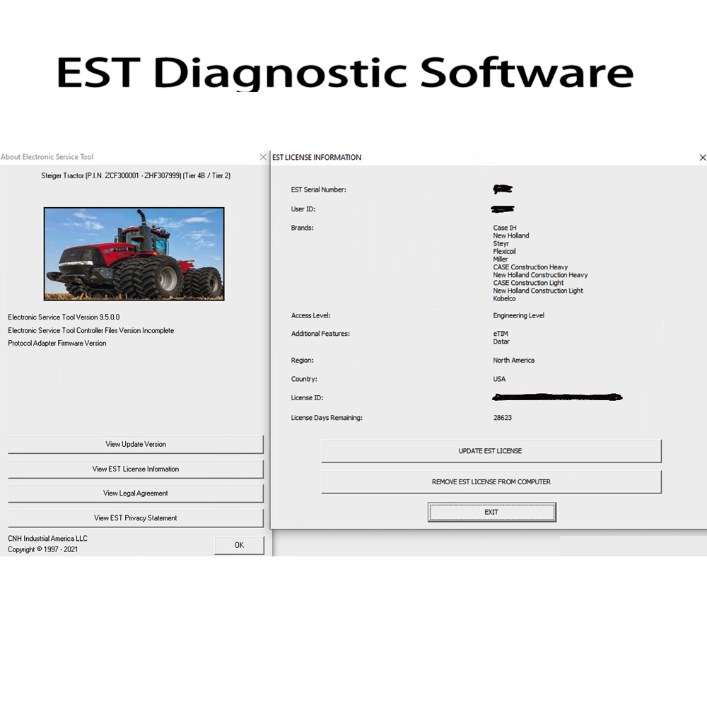 CNH EST v9.9 V9.8 V9.7 V9.6 V9.5 Engineering Diagnostic Software For CNH CASE New Holland Electronic Service Tools