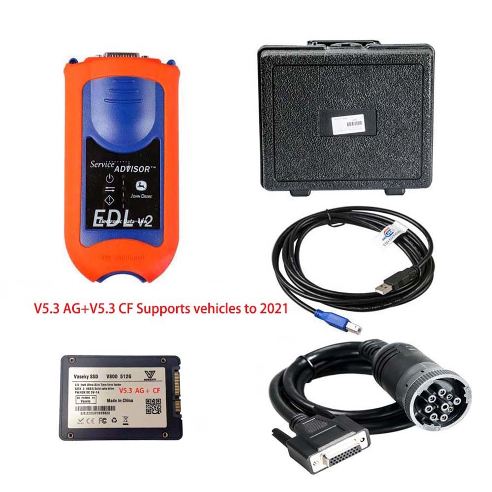 John Deere Service Advisor Electronic Data Link EDL V2 JD Truck Diagnostic Kit with V5.3.225 AG + CF Software
