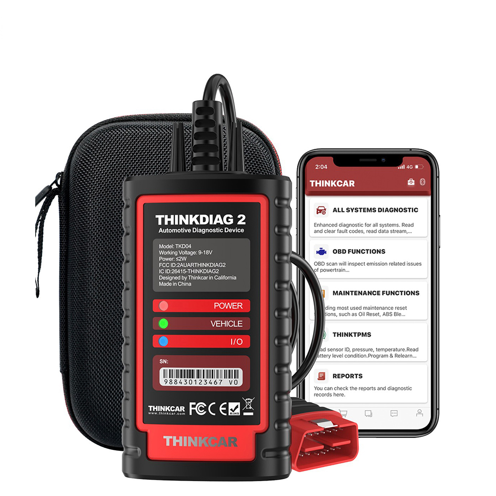 Original THINKCAR Thinkdiag2 OBD2 Scanner Support CAN FD Protocols Free Full Systems 16 Reset Car Diagnostic Tool PK GOLO DBSCAR