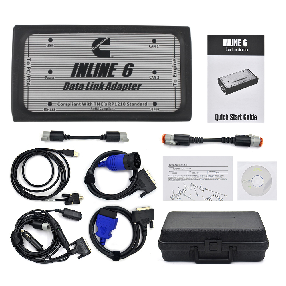 (V8.9) Cummins INLINE 6 Data Link Adapter Insite Heavy Duty Diagnostic Tool Scanner