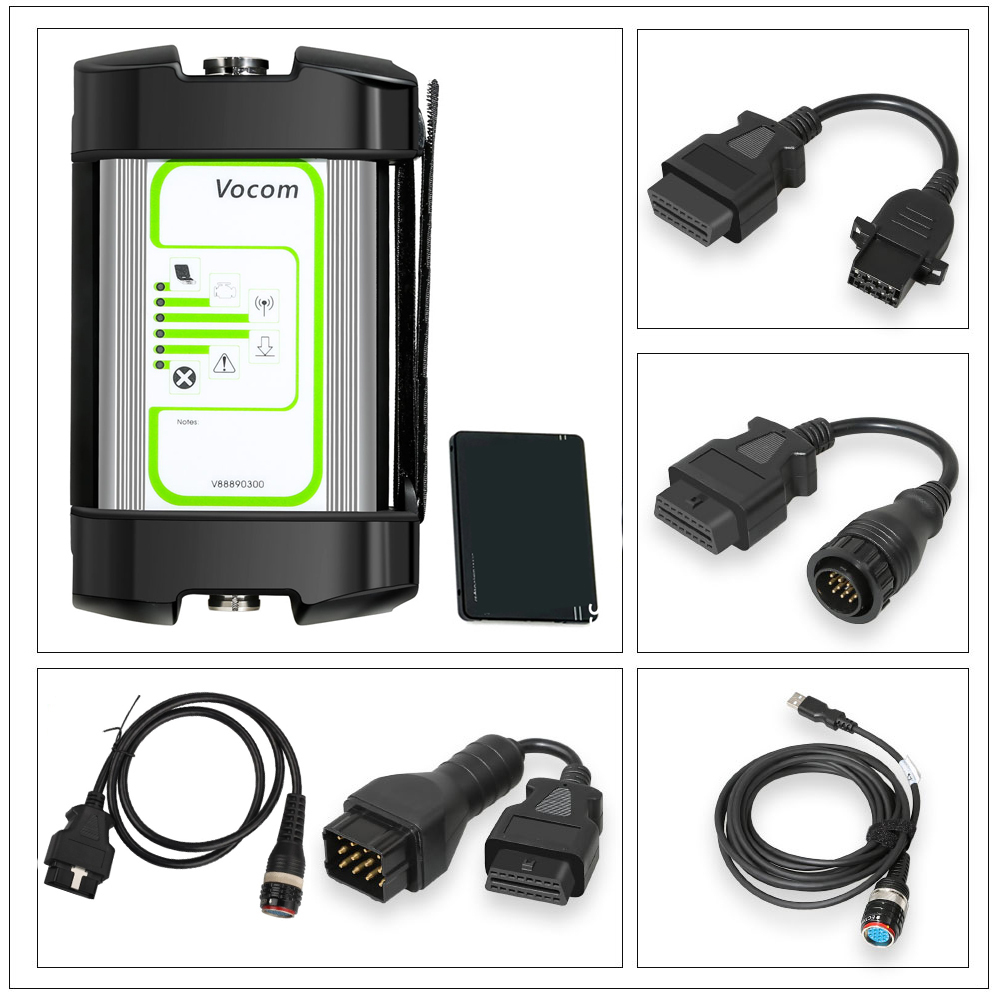 (Round Port ) Volvo 88890300 Vocom Interface PTT 2.8.150 (2022.10) For Volvo/Renault/UD/Mack Truck Diagnose