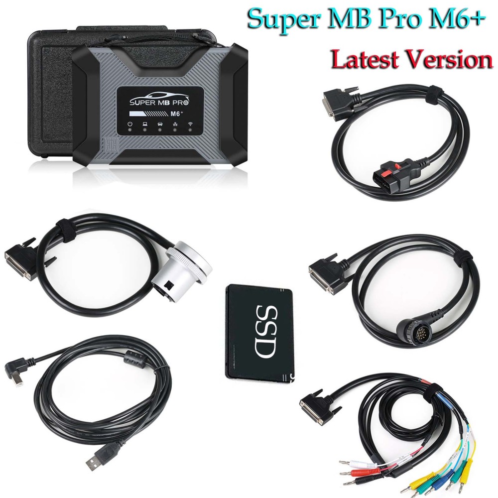 Super MB Pro M6+ M6PLUS Wireless Star Diagnosis Tool Full Configuration Work on Both Cars and Trucks Support W223 C206 W213 W167