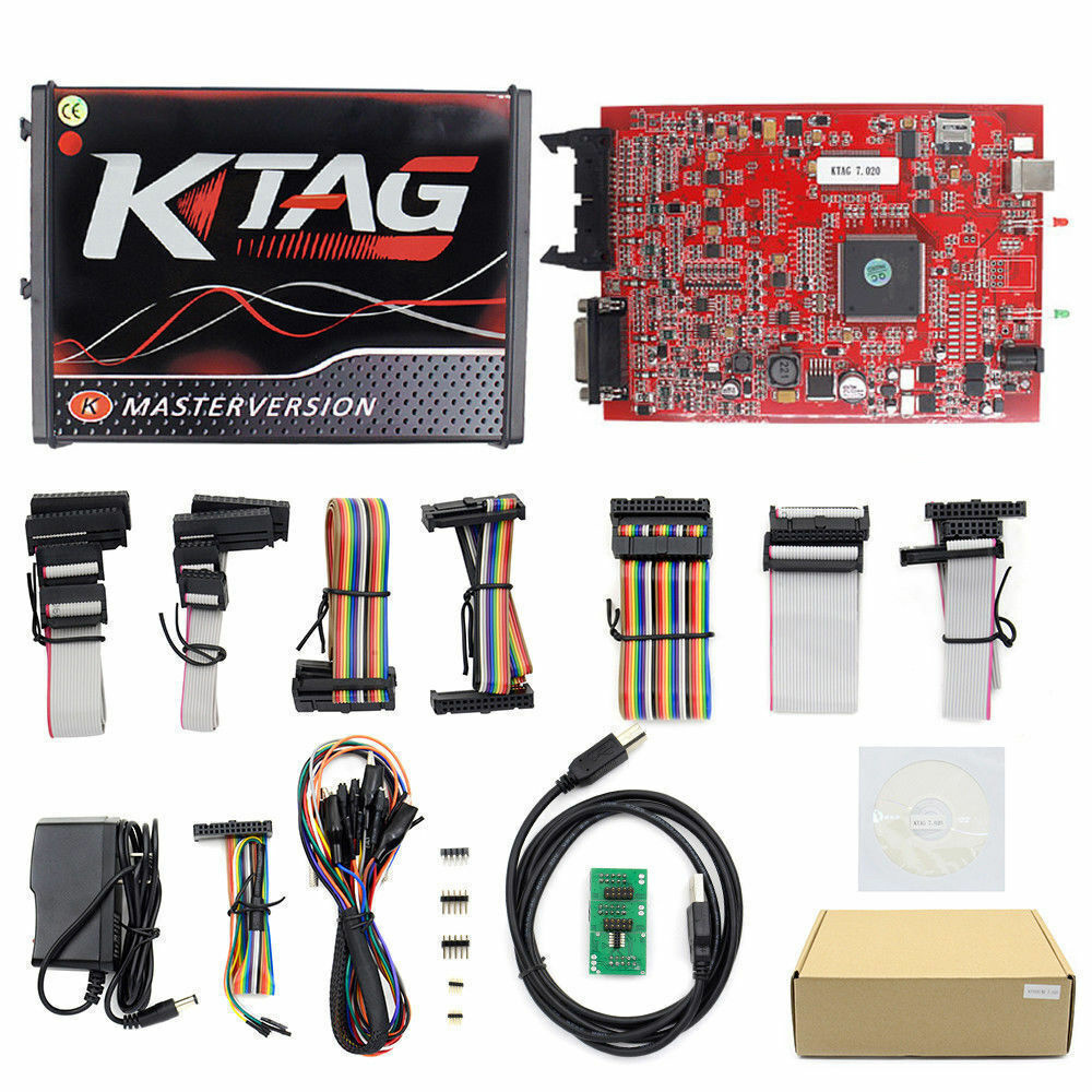 KTAG 7.020 Red PCB New 4LED EU Online Version SW V2.25 No Token Limited ECU Programming Tool