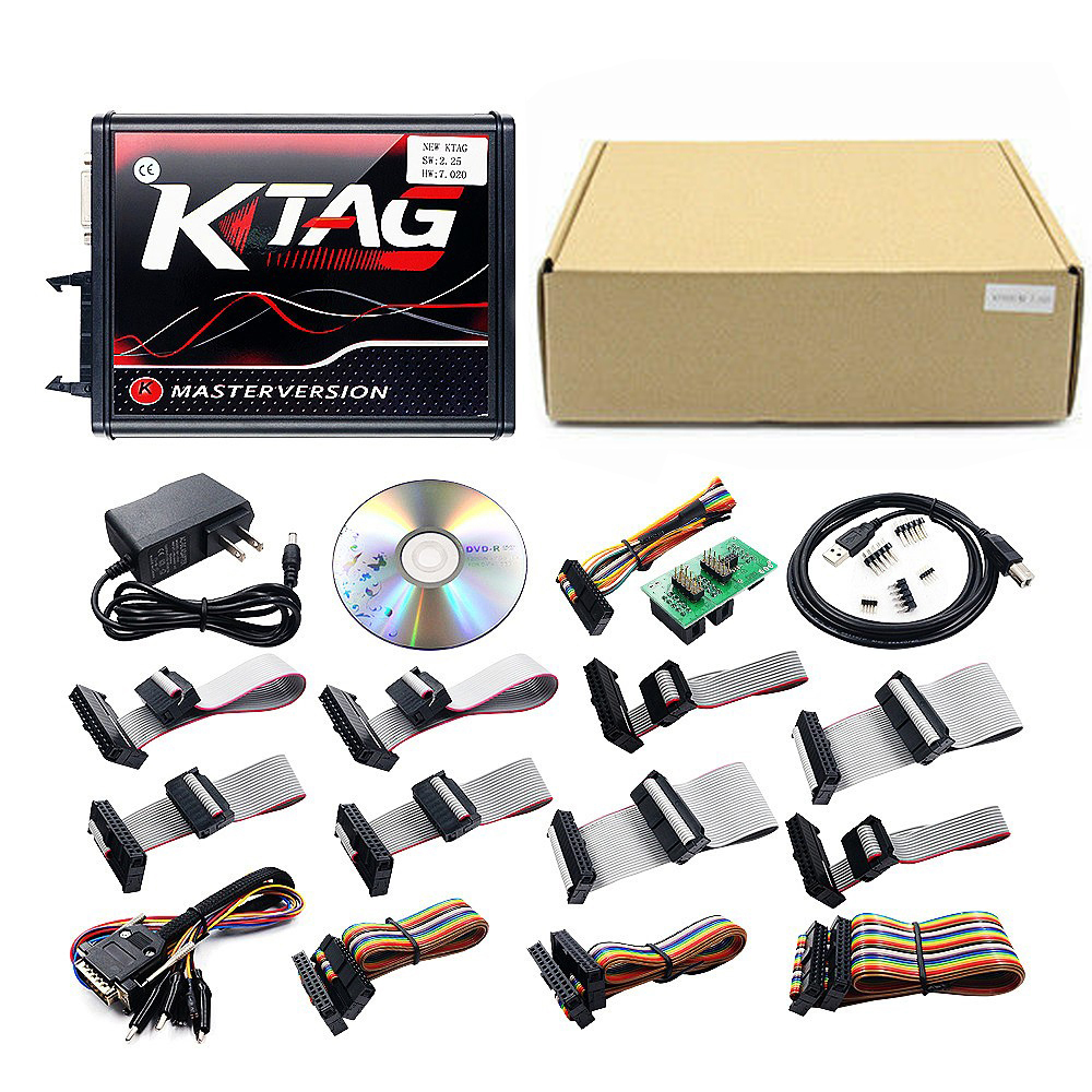 KTAG 7.020 Red PCB New 4LED EU Online Version SW V2.25 No Token Limited ECU Programming Tool