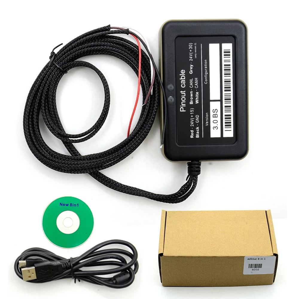 Adblue OBD2 Emulator 8 in 1 Truck Scanner for Mercedes Volvo Renault Iveco MAN Scania DAF and Ford