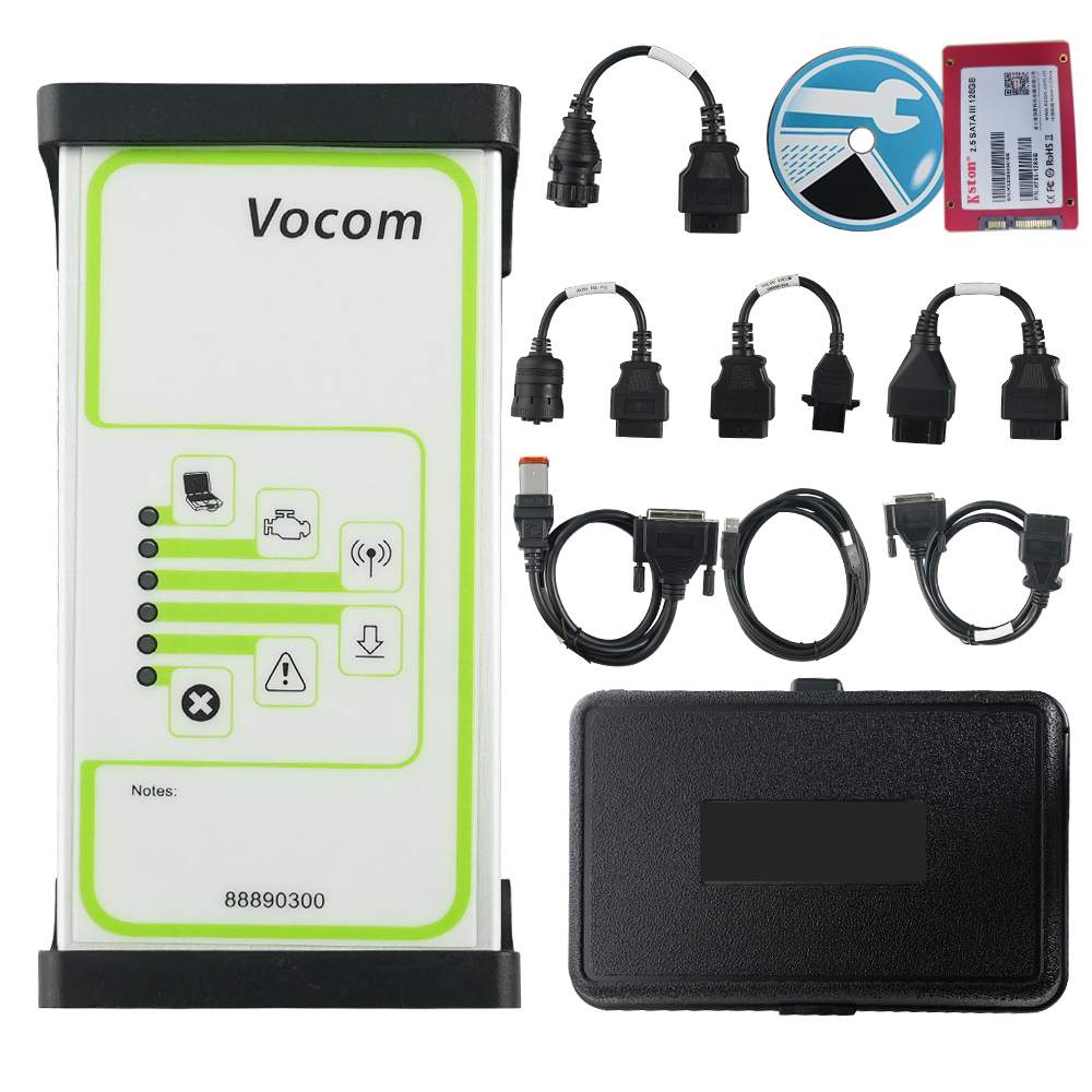 (Square Interface ) Volvo 88890300 Vocom Diagnostic Tool PTT 2.8.150 (2022.10) For Volvo/Renault/UD/Mack Truck Diagnose With SSD