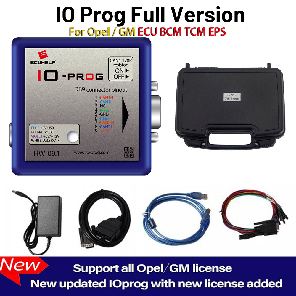 (Full Version) IO-PROG Opel GM ECU BCM EPS TCM Programmer Terminal Multi for by OBD or on Bench