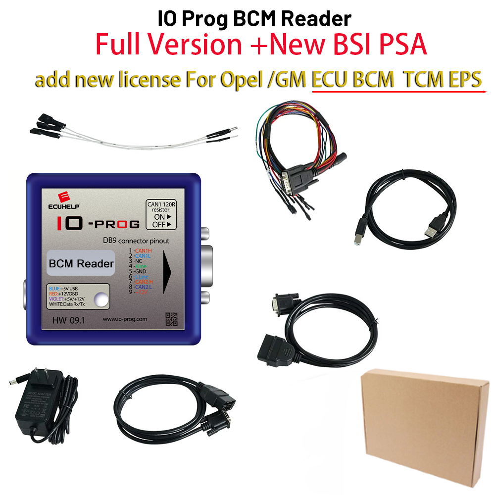 (BSI PSA Version)  I/O Prog IO-Prog Opel BSI PSA Version ECU BCM TCM EPS K-line and CAN compatibility via BD9 connection and OBD