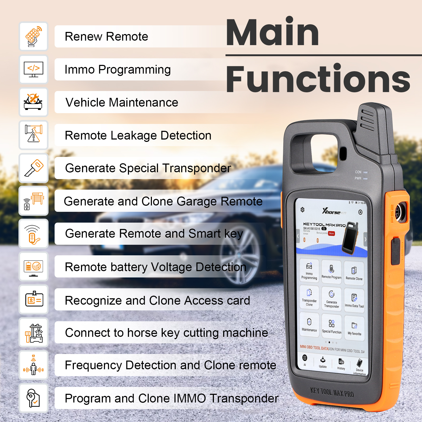 Xhorse VVDI Key Tool Max Pro With MINI OBD Tool Function Support CAN FD/ Voltage and Leakage Current