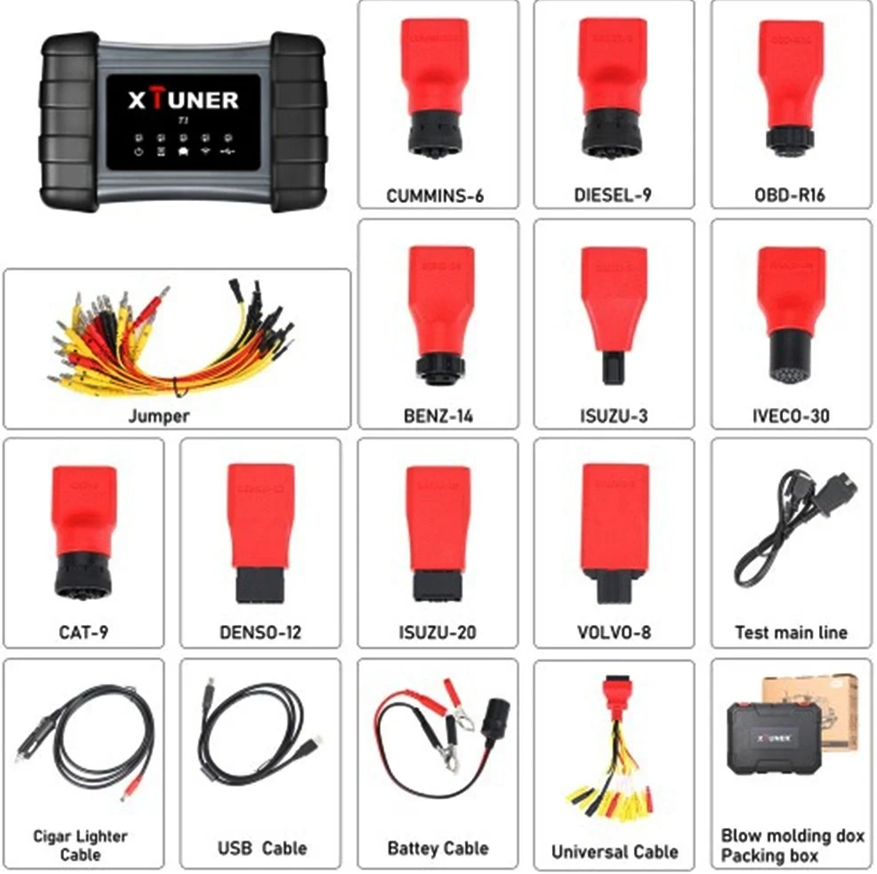 Xtuner T1 HD Heavy Duty Truck Diagnostic Tool Bus Excavator Truck OBD2 Diagnostic ScannerSupport Special Functions