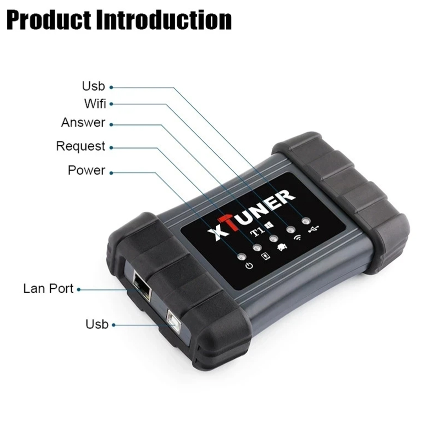 Xtuner T1 HD Heavy Duty Truck Diagnostic Tool Bus Excavator Truck OBD2 Diagnostic ScannerSupport Special Functions