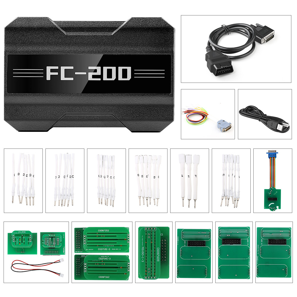 CG FC200 ECU Programmer Full Version with New Adapters Set 6HP & 8HP / MSV90 / N55 / N20 / B48/ B58 and MPC5XX Adapter for EDC16/ ME9.0