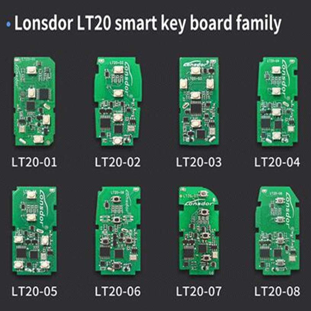 4pcs Lonsdor LT20-02/ LT20-03/ LT20-05/ LT20-06/ LT20-07 8A+4D Universal Smart Key Board PCB for Toyota Lexus 433 / 315 MHz for K518/ KH100+ Series