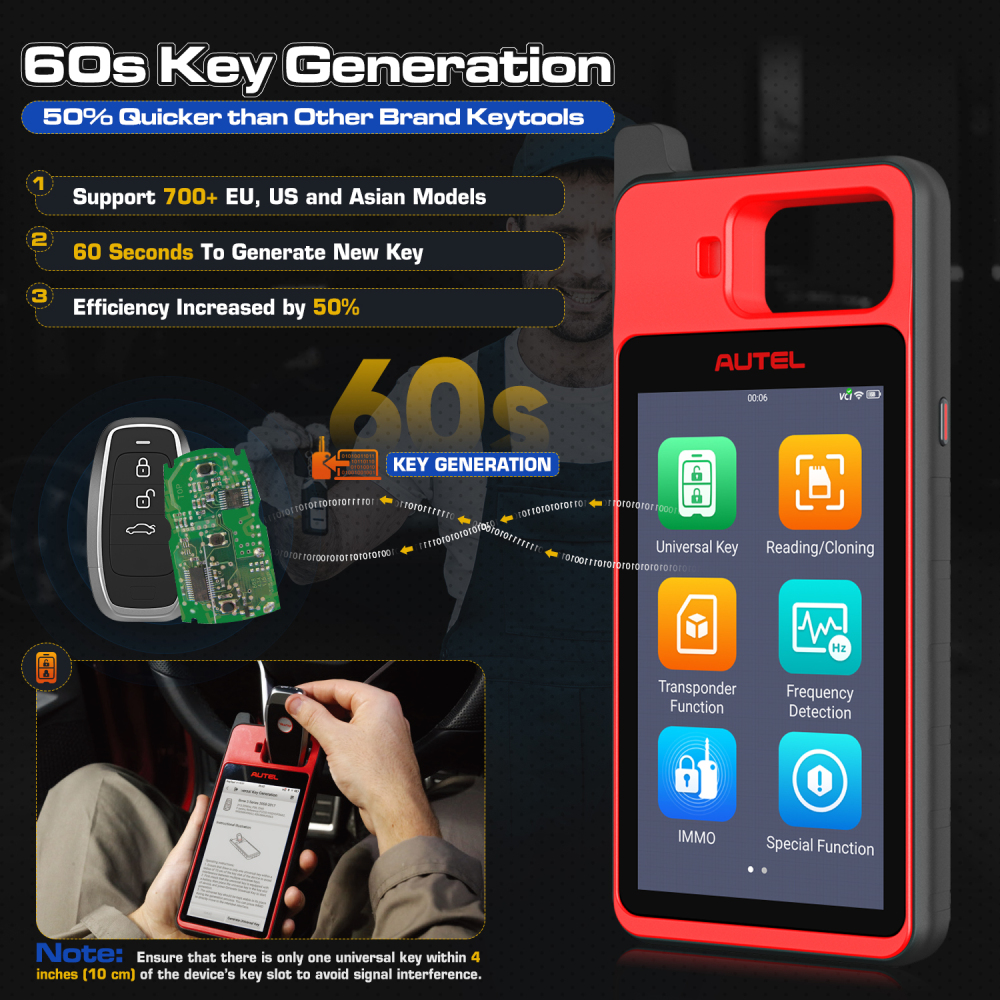 Autel MaxiIM KM100E Universal Key Generator with Transponder Reading/ Writing/ Cloning Automotive Key Programmer