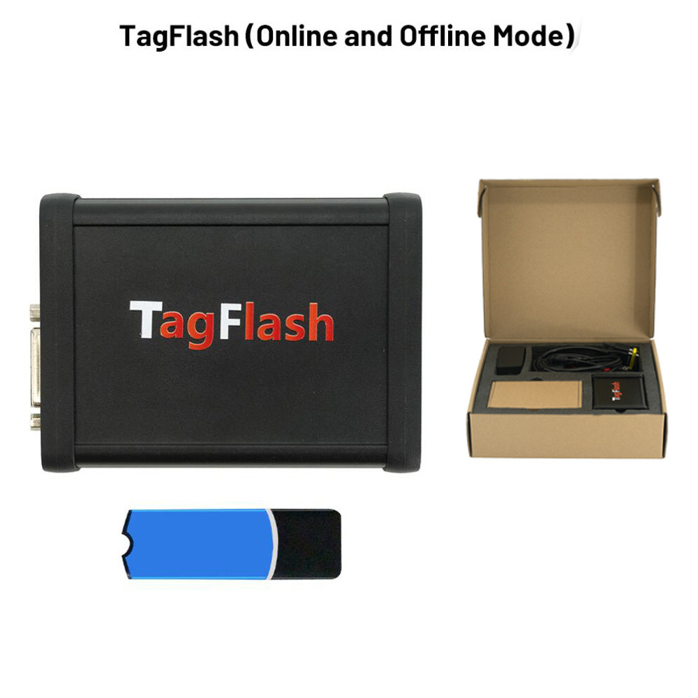 New TagFlash ECU Programmer With Offline Dongle OBD / BENCH / BOOT / BDM / JTAG Mode Read TCU Car Truck Motorbike Chip Tuning Tool