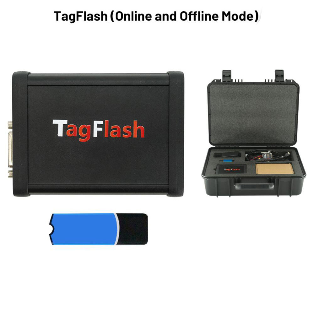 New TagFlash ECU Programmer With Offline Dongle OBD / BENCH / BOOT / BDM / JTAG Mode Read TCU Car Truck Motorbike Chip Tuning Tool