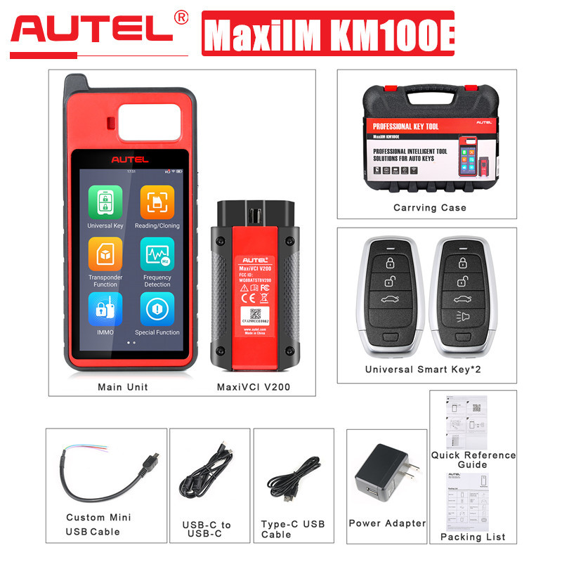 Autel MaxiIM KM100E Universal Key Generator with Transponder Reading/ Writing/ Cloning Automotive Key Programmer