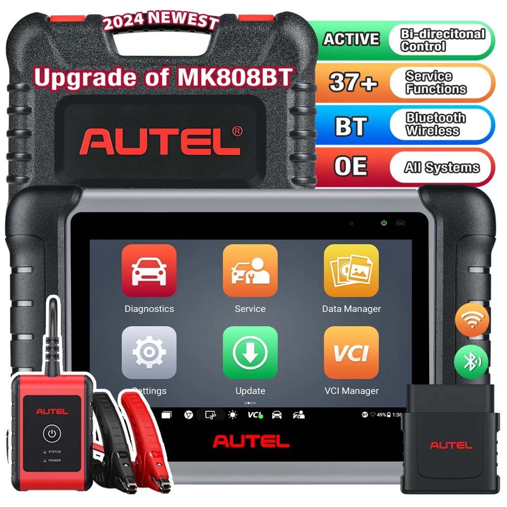Autel MaxiCOM MK808BT PRO OBD2 Diagnostic Tool Full Bidirectional Controller IMMO Key Scanner Code Reader All System Diagnosis PK MX808S MK808S