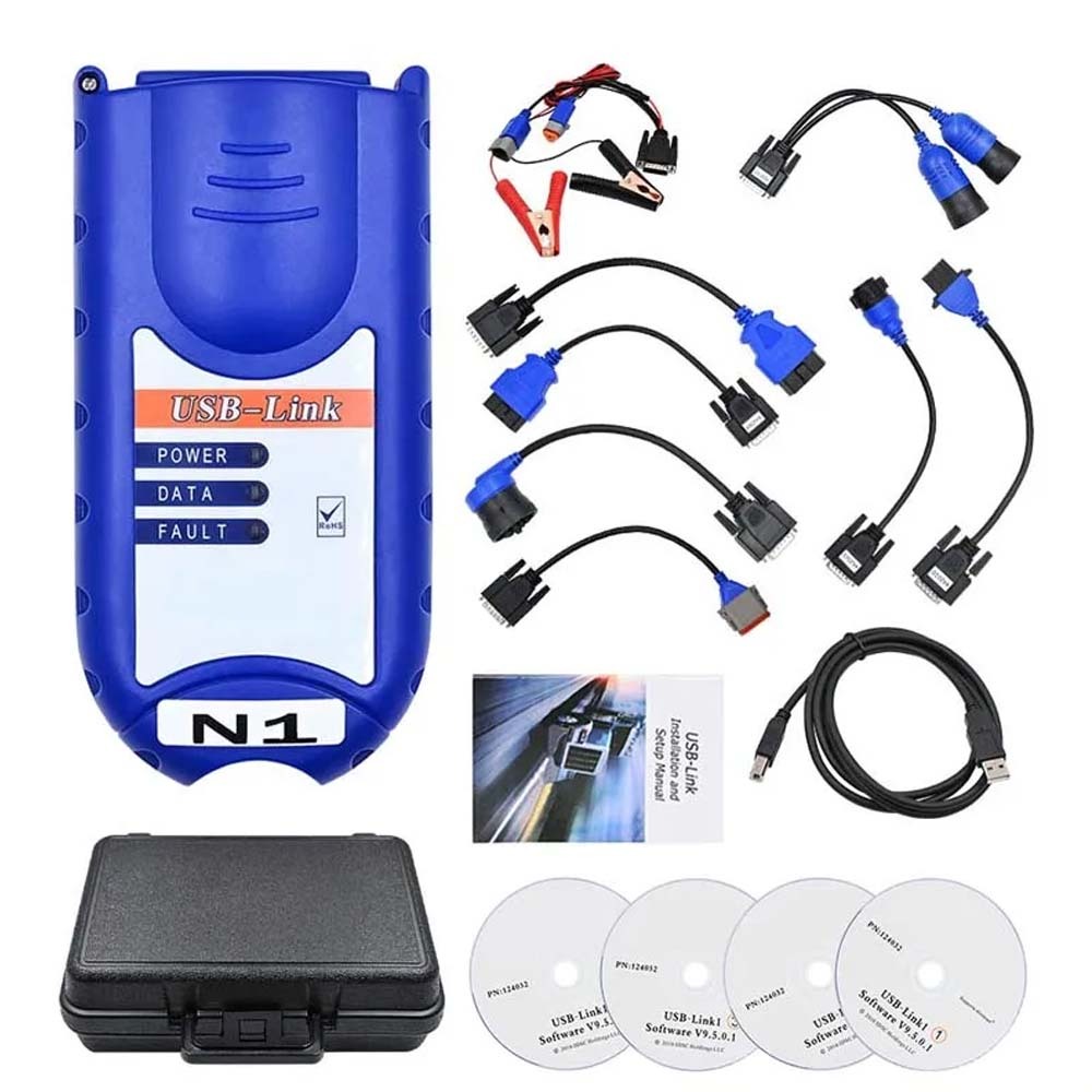 NEXIQ 125032 USB Link Truck Diagnostic Tool Heeavy Duty Truck Scanner N1 with All Adapters