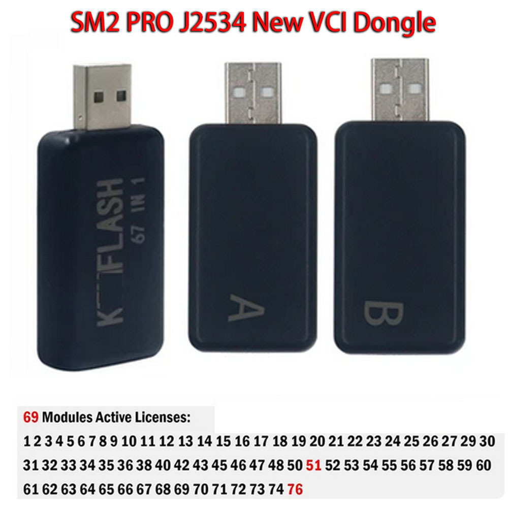 69 Modules Licenses 1.20 USB Dongle 67in1 protocol 11in1 / 14in1 For J2534 SM2 PRO J2534 New VCI / PCMTOOL / PCMflash / PCMmaster ECU Chip Tuning Tool