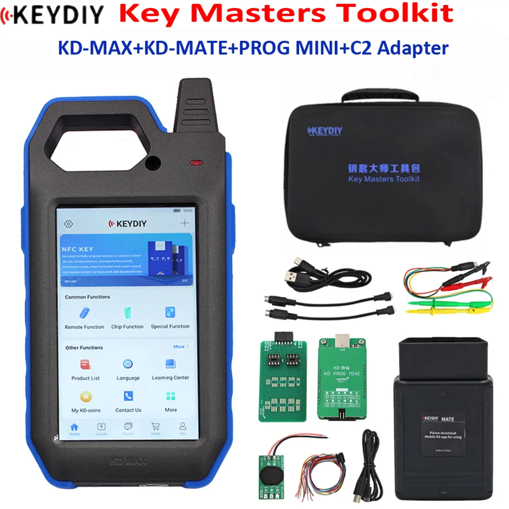 KEYDIY Key Masters Toolkit KD MAX Remote Maker and Generator with 96bit 48 copy function plus KD MATE/KD PROG MINI C2 Adapter