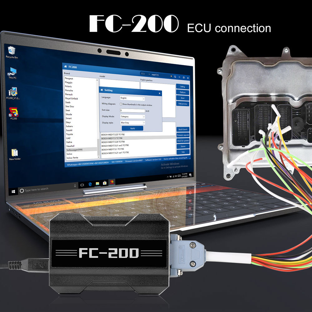 CG FC200 ECU Programmer Full Version Support 4200 ECUs and 3 Operating Modes Upgrade of AT200