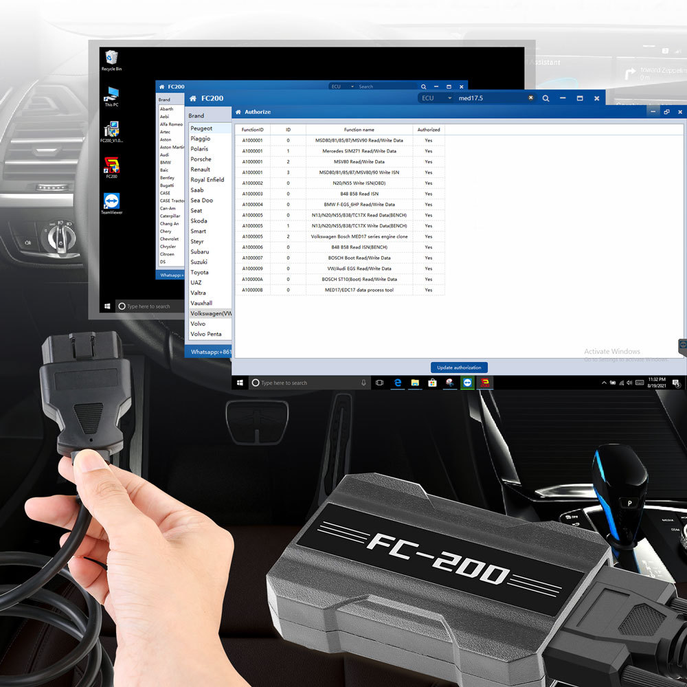 CG FC200 ECU Programmer Full Version Support 4200 ECUs and 3 Operating Modes Upgrade of AT200