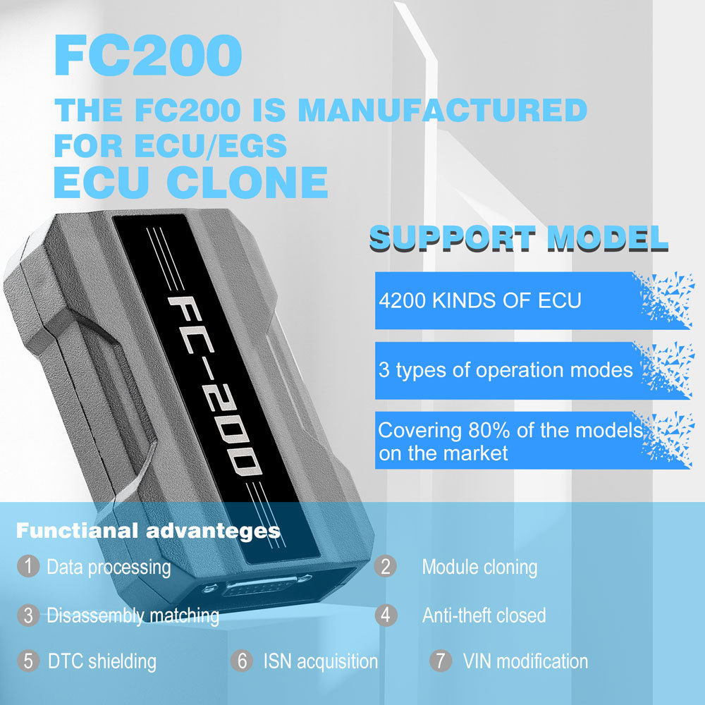 CG FC200 ECU Programmer Full Version Support 4200 ECUs and 3 Operating Modes Upgrade of AT200