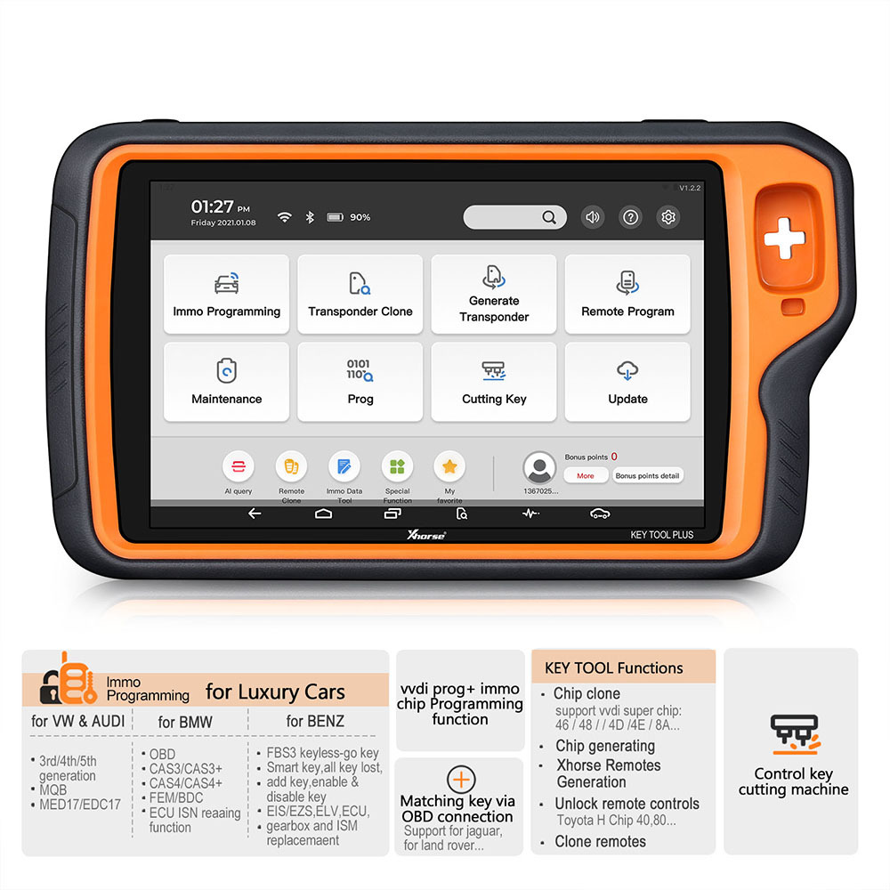 (VAG Version) Xhorse VVDI Key Tool Plus VAG Version Supports VAG VW Audi Porsche IMMO Programming with Free VW MQB48-NEC35xx License