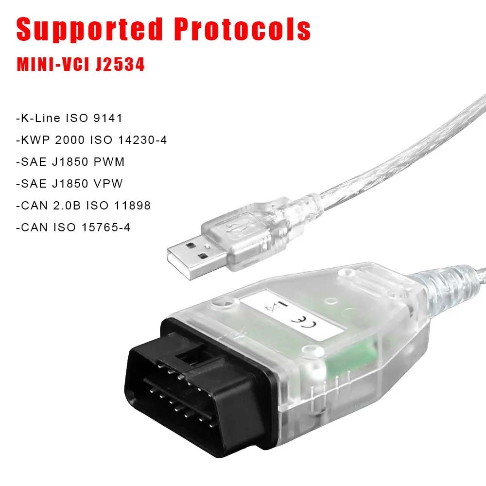 Mini Vci For Toyota J2534 OBD2 Car Diagnostic Cable FTDI Chip TIS Techstream MINI-VCI OBD2 Auto Diagnostic Scanner