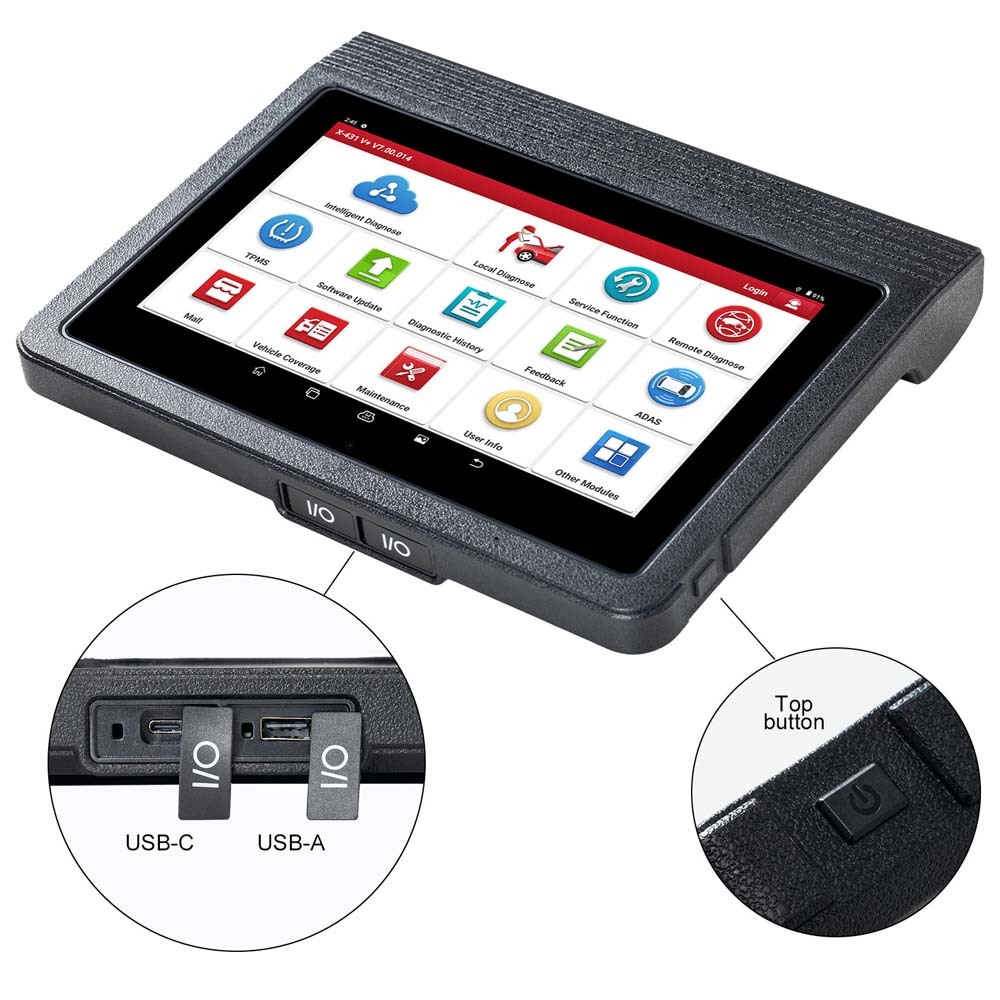 Launch X431 V+ 5.0 PROs3 Diagnostic Tool Supports Topology Mapping ECU Online Coding & 37+ Services AutoAuth FCA SGW Add CAN FD Protocols