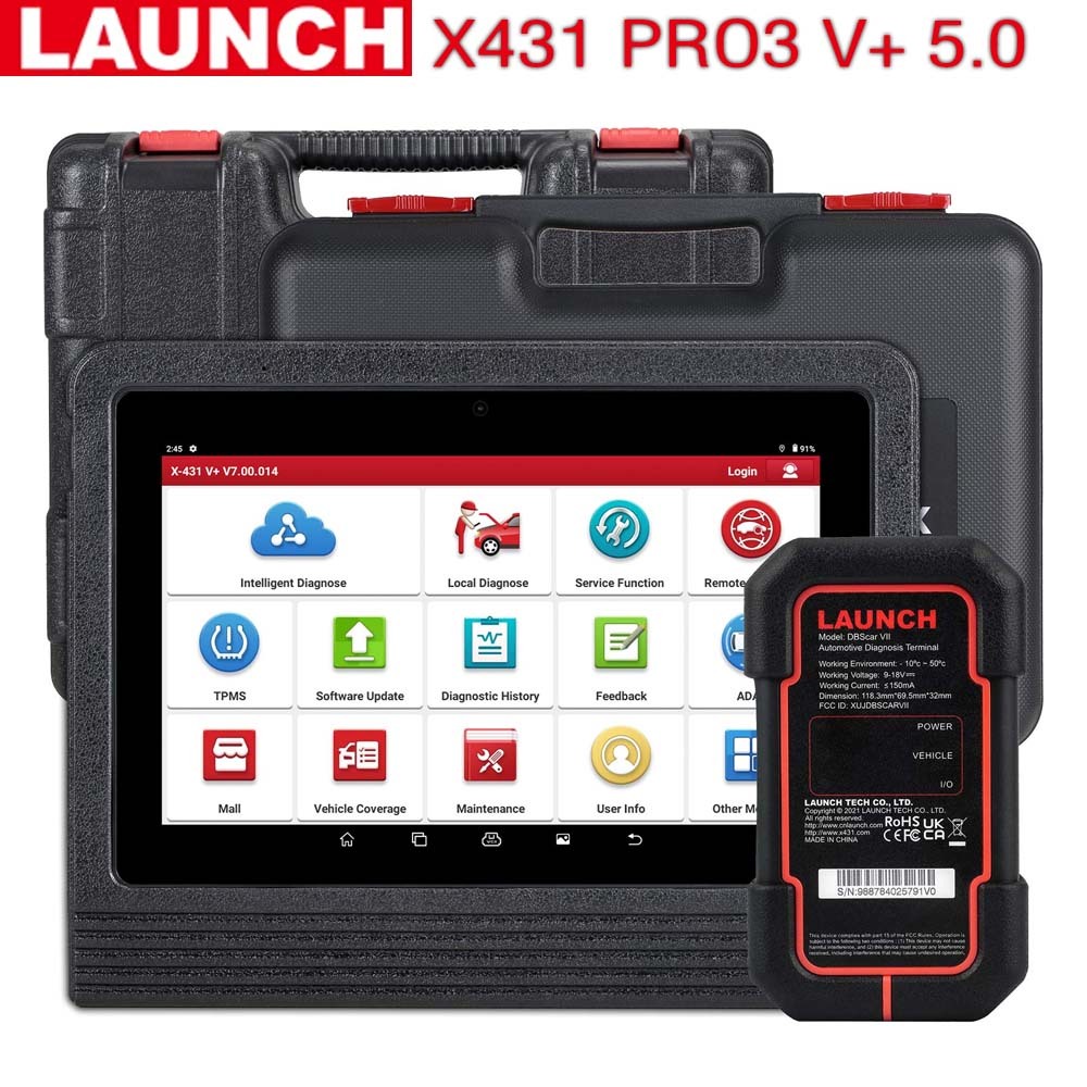 Launch X431 V+ 5.0 PROs3 Diagnostic Tool Supports Topology Mapping ECU Online Coding & 37+ Services AutoAuth FCA SGW Add CAN FD Protocols