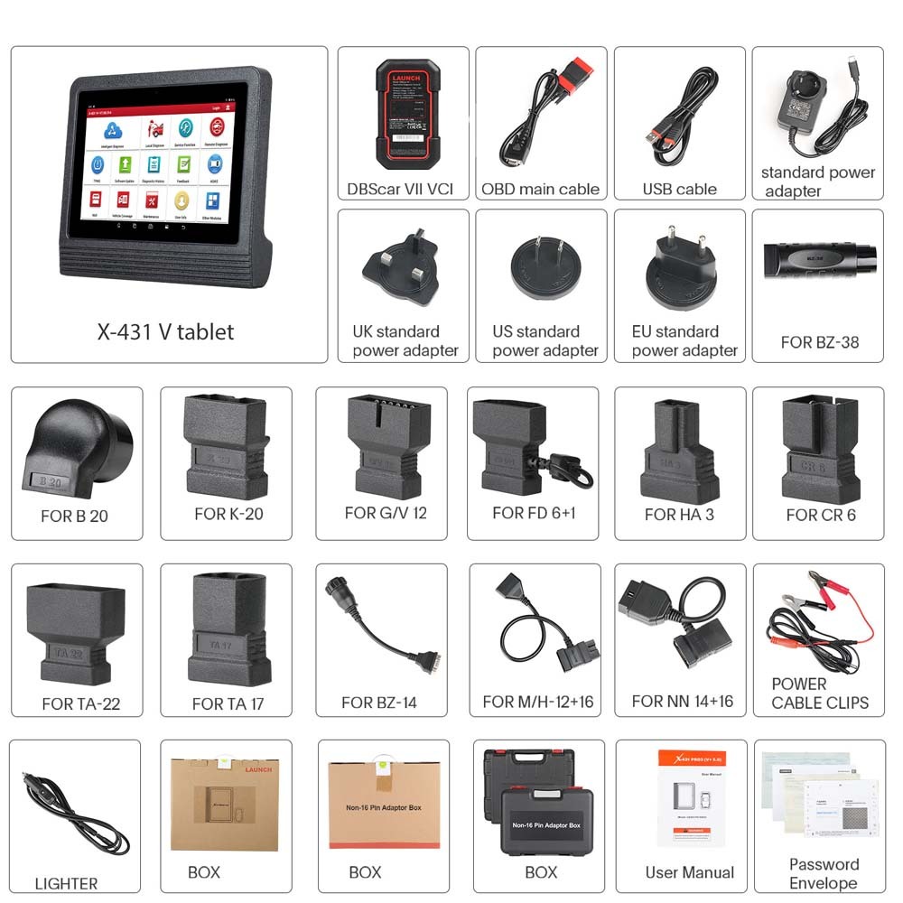 Launch X431 V+5.0 PRO3 10.1inch Tablet with X-431 SmartLink C 2.0 Heavy-duty Truck Module for Commercial Vehicles/ Passenger/ New Energy Car