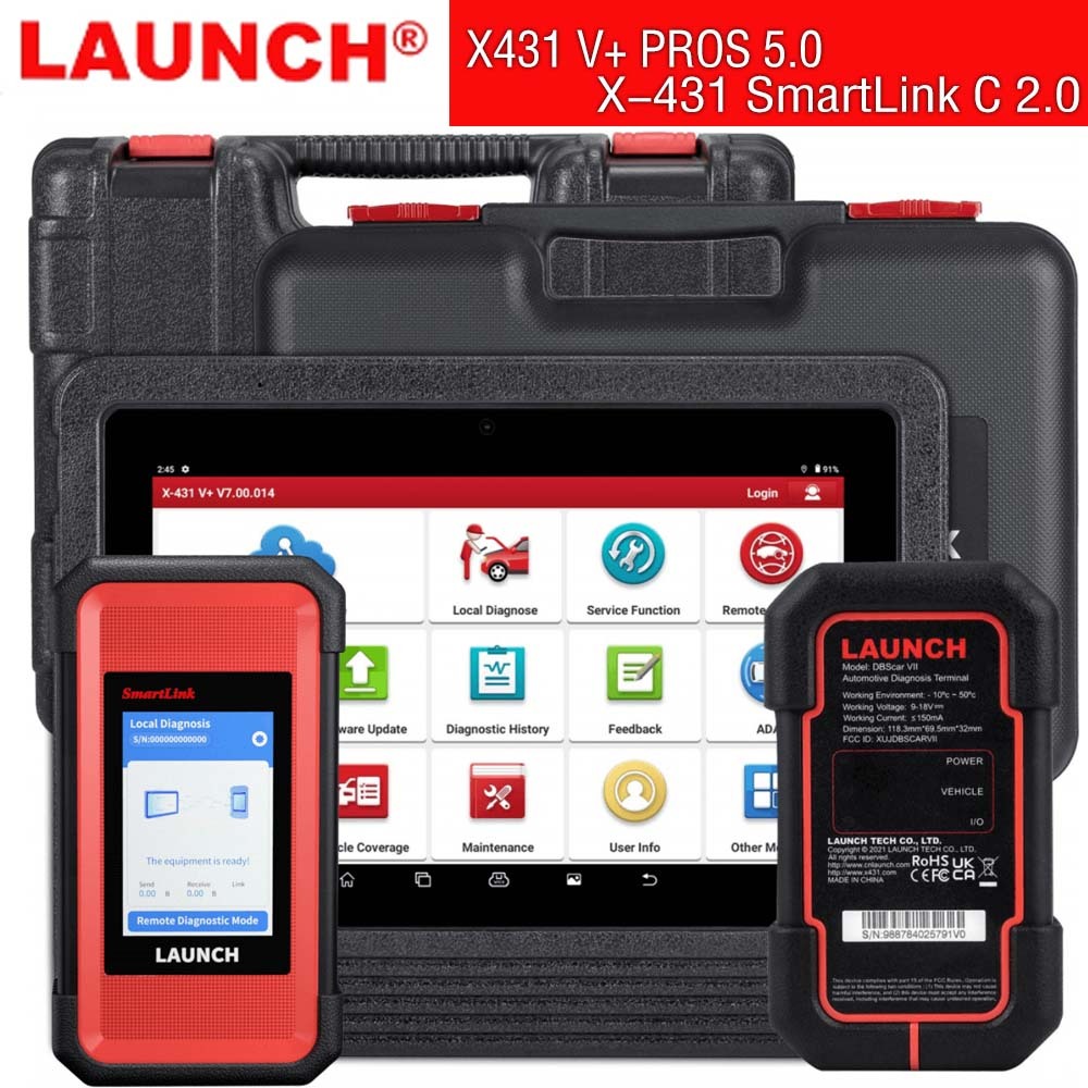 Launch X431 V+5.0 PRO3 10.1inch Tablet with X-431 SmartLink C 2.0 Heavy-duty Truck Module for Commercial Vehicles/ Passenger/ New Energy Car