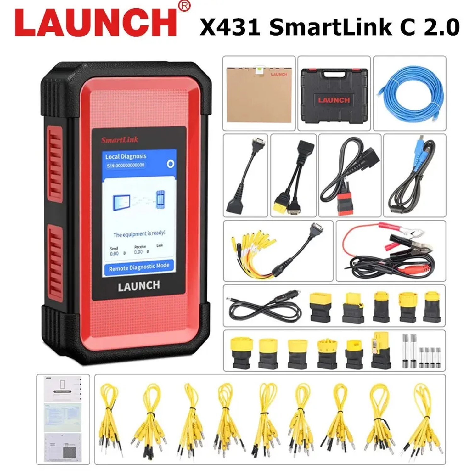 Launch X431 V+5.0 PRO3 10.1inch Tablet with X-431 SmartLink C 2.0 Heavy-duty Truck Module for Commercial Vehicles/ Passenger/ New Energy Car