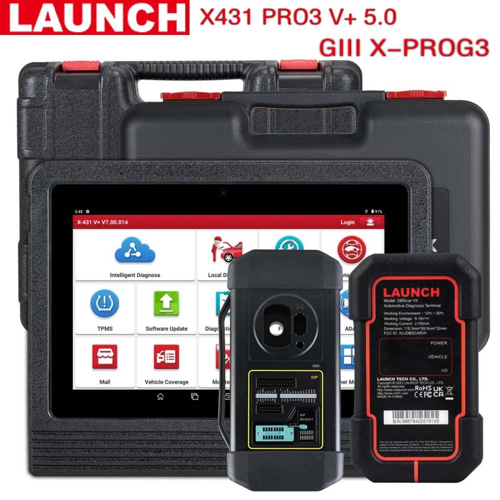 Original Launch X431 V+5.0 PRO3 Full System Diagnostic Tool with Launch GIII X-PROG3 Immobilizer Programmer