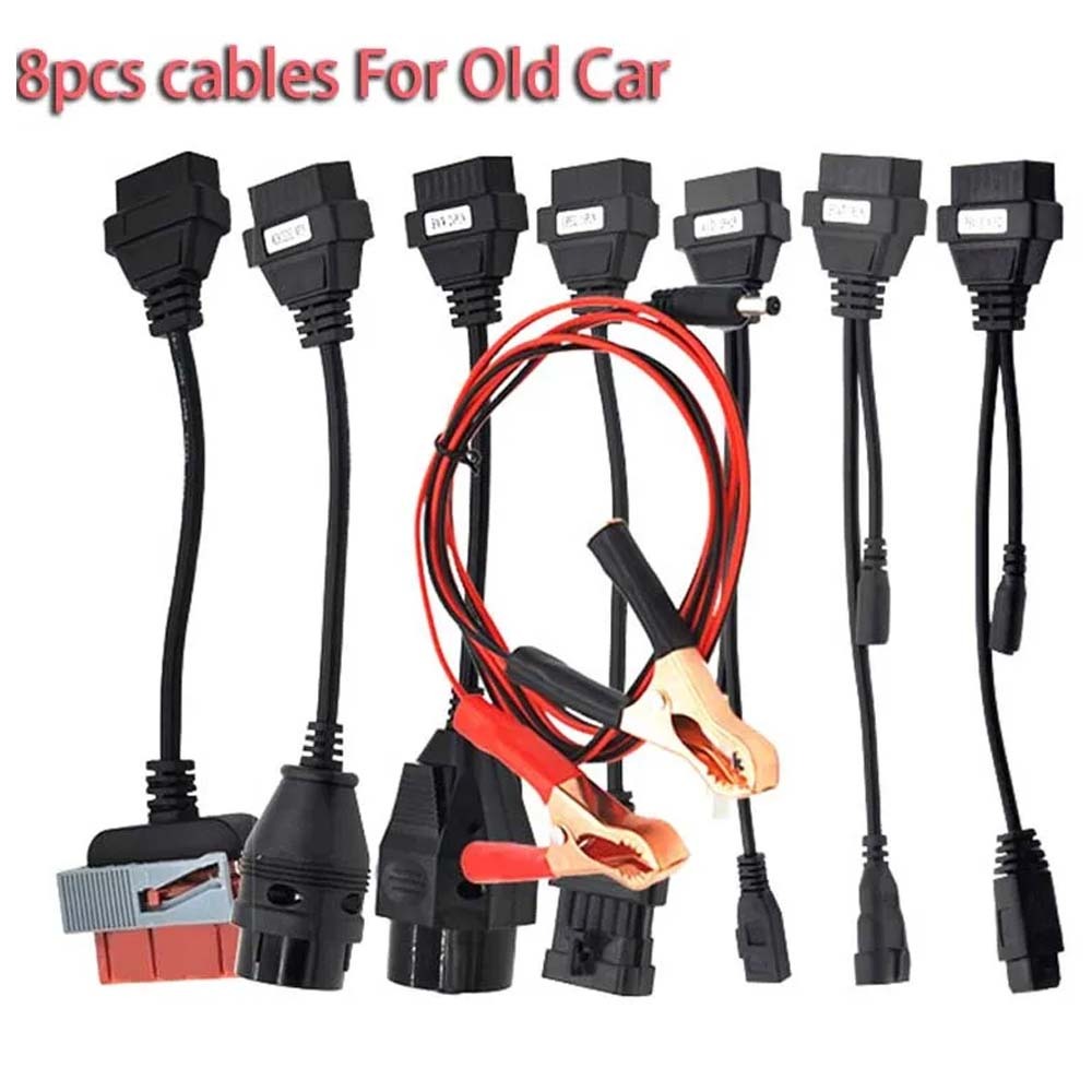 TCS PLUS Pro Car Cable Full Set 8pcs Truck Cable Diagnostic Connector Adapter For Autocom CDP Pro MERCEDES /vOLVO OBD2 Scanner